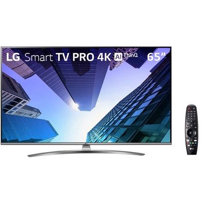 Smart TV Tela 65” Pro LG 65UM761C0SB Ultra HD 4K com Conversor Digital Wi-Fi 2 USB 4HDMI