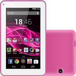 Tablet Multilaser ML Supra 8GB Wi-Fi Tela 7" Android 4.4 Quad Core - Rosa